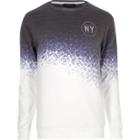 River Island Menswhite And Faded Geo Print Sweatshirt