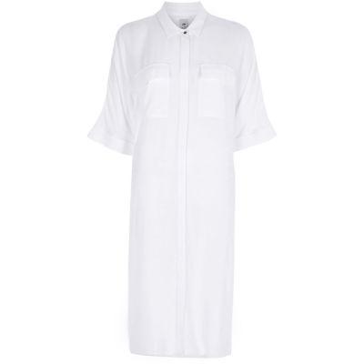 River Island Womens White Midi Shirt Dress
