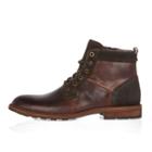 River Island Mensbrown Leather Lace-up Worker Boots