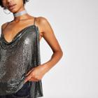 River Island Womens Dua Lipa X Pepe Jeans Chainmail Cami Vest Top