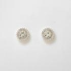 River Island Womens Silver Tone Rhinestone Starburst Stud Earrings