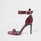 River Island Womens Snake Print Barely There Wide Fit Sandals