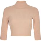 River Island Womens Ribbed Roll Neck Crop Top