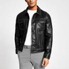 River Island Mens Pu Stitch Trucker