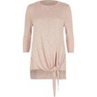 River Island Womens Blush Casual Tie Front Top