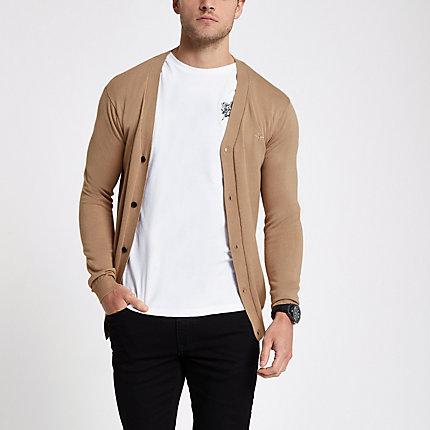 River Island Mens V Neck Button-down Cardigan