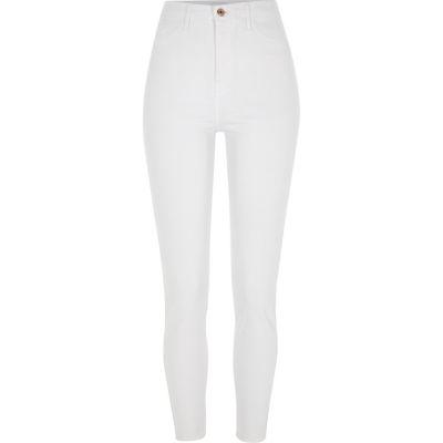 River Island Womens White Harper High Waisted Super Skinny Jeans