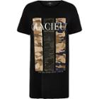 River Island Womens Petite Camo Jumbo T-shirt