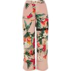 River Island Womens Petite Floral Print Wide Leg Trousers