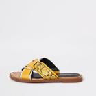 River Island Womens Cross Strap Ring Flat Sandals