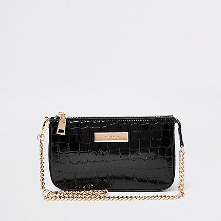 River Island Womens Croc Mini Shoulder Bag