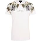 River Island Mens White 'immortal' Floral Skull Print T-shirt