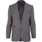 River Island Mens Contrast Wool-blend Slim Suit Jacket