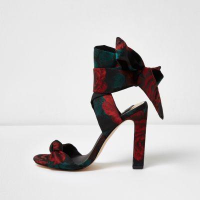 River Island Womens Floral Tie Up Sandals