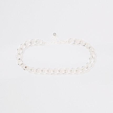 River Island Womens Silver Color Chunky Curb Chain Choker