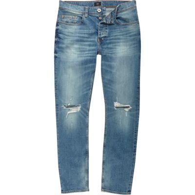 River Island Mens Ripped Knee Dylan Slim Fit Jean