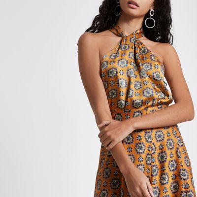 River Island Womens Floral Twist Front Halter Top