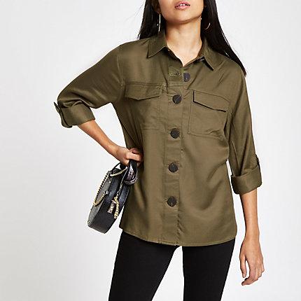 River Island Womens Petite Button Front Shacket