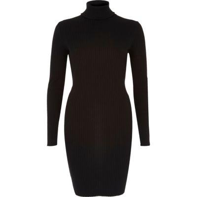 River Island Womens Ribbed Turtleneck Midi Dress