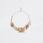 River Island Womens Gold Tone Jewel And Pearl Floral Bracelet