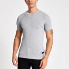 River Island Mens Muscle Fit Cable Knitted T-shirt