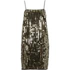 River Island Womens Gold Metallic Disk Sequin Slip Dress
