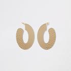 River Island Womens Gold Tone Hammered Large Oval Hoop Earrings