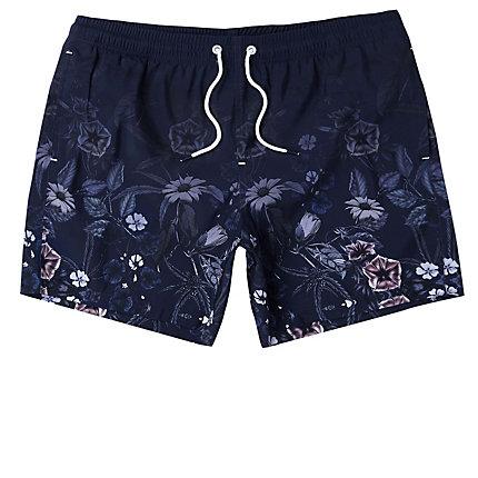 River Island Mens Big And Tall Floral Fade Swim Trunks