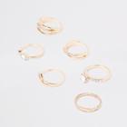 River Island Womens Gold Tone Diamante Paved Jewel Ring Pack