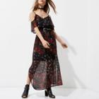 River Island Womens Petite Cold Shoulder Floral Maxi Dress