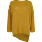 River Island Womens Knit Asymmetric Hem Oversized Jumper