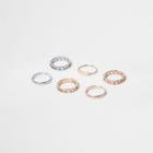 River Island Womens Mixed Tone Rings Pack