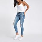 River Island Womens Petite Amelie Ripped Chainmail Jeans