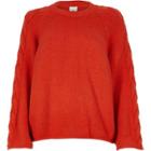 River Island Womens Wide Cable Knit Sleeve Jumper