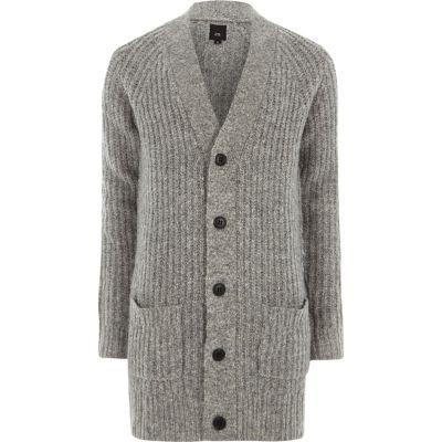 River Island Mens Brushed Rib Cardigan
