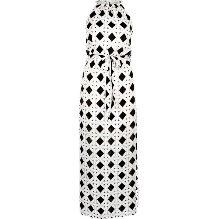 River Island Womens Geometric Pattern Halter Neck Dress