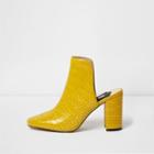 River Island Womens Croc Block Heel Mules