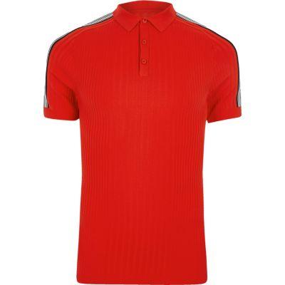 River Island Mens Ri Studio Rib Muscle Fit Polo Shirt
