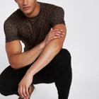 River Island Mens Geo Print Slim Fit Crew Neck T-shirt