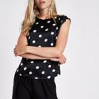 River Island Womens Satin Spot Pleated Back Top