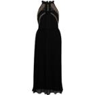 River Island Womens Pleated Embroidered Maxi Slip Dress