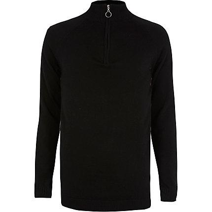 Mens Bellfield Half Zip Knitted Top