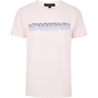 River Island Mens Miami Beach T-shirt