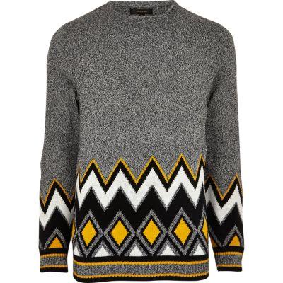River Island Mens Zig Zag Twist Sweater