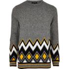 River Island Mens Zig Zag Twist Sweater