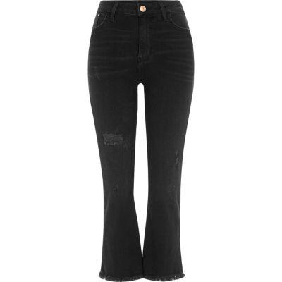 River Island Womens Wash Cropped Kick Flare Jeans