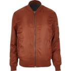 River Island Mens Rust Bomber Jacket