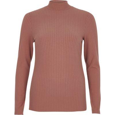 River Island Womens Brushed Rib Long Sleeve Turtle Neck Top