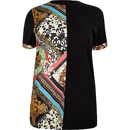 River Island Womens Plus Multi Print Jumbo T-shirt
