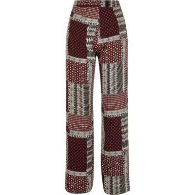 River Island Womens Patchwork Wide Leg Pants